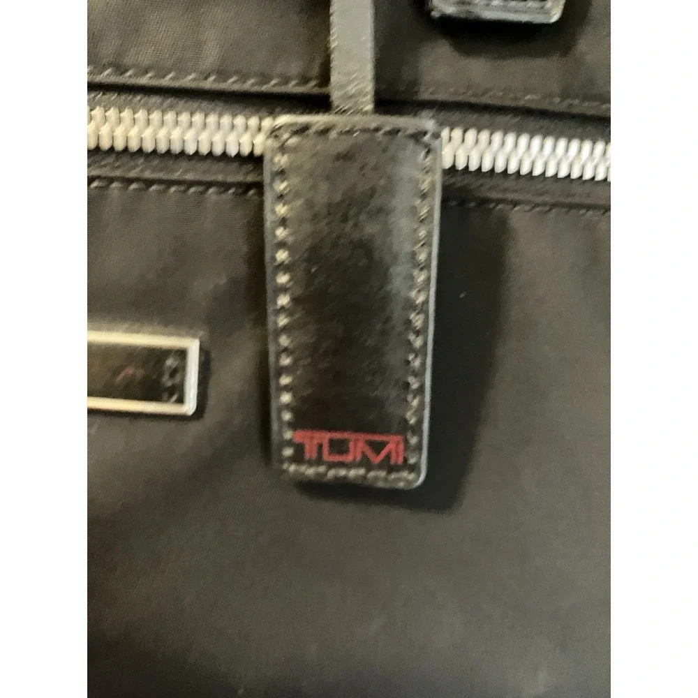 Tumi Slim Briefcase Laptop Bag Black Ballistic Nylon‎ Shoulder Strap Organizer